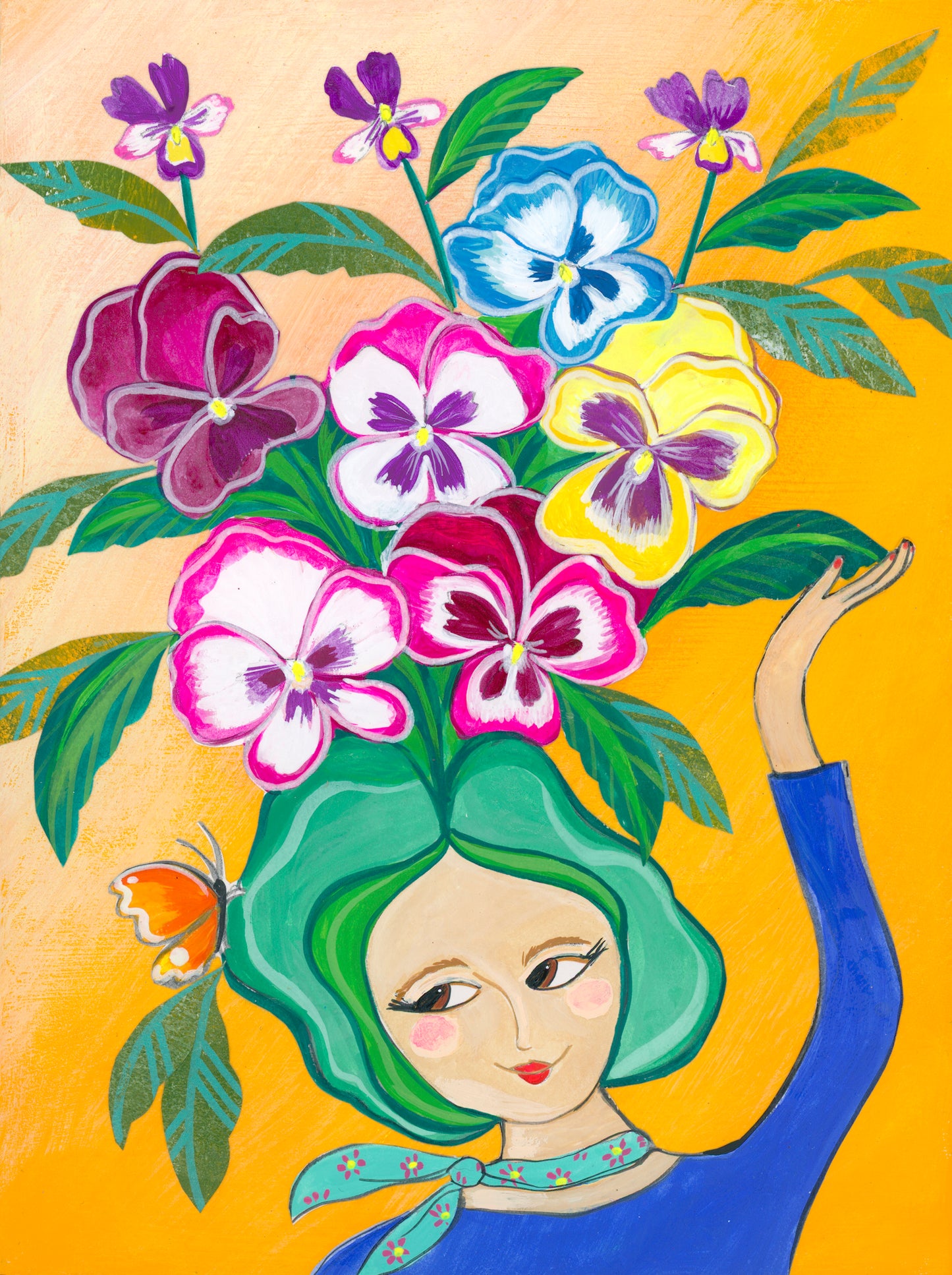 Bounty of Blooms- 6x8 Mixed Media Painting