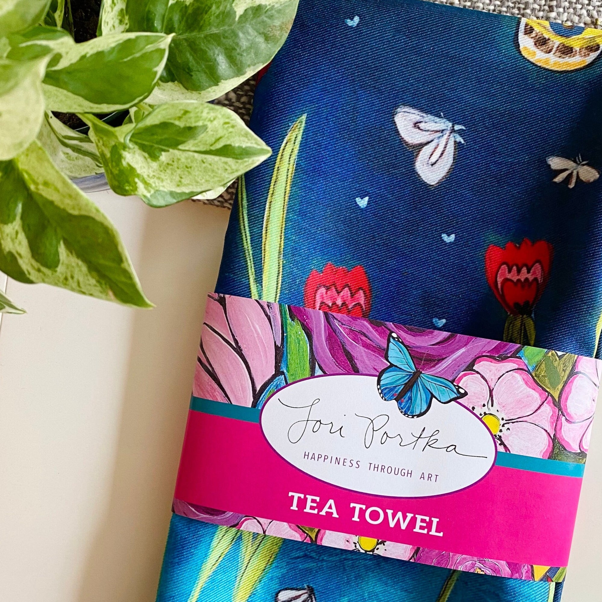 Tea Towel - Moths and Moon