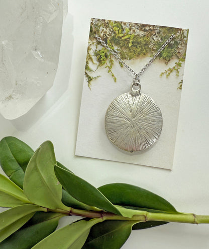 Blue Hummingbird Round Silver Necklace