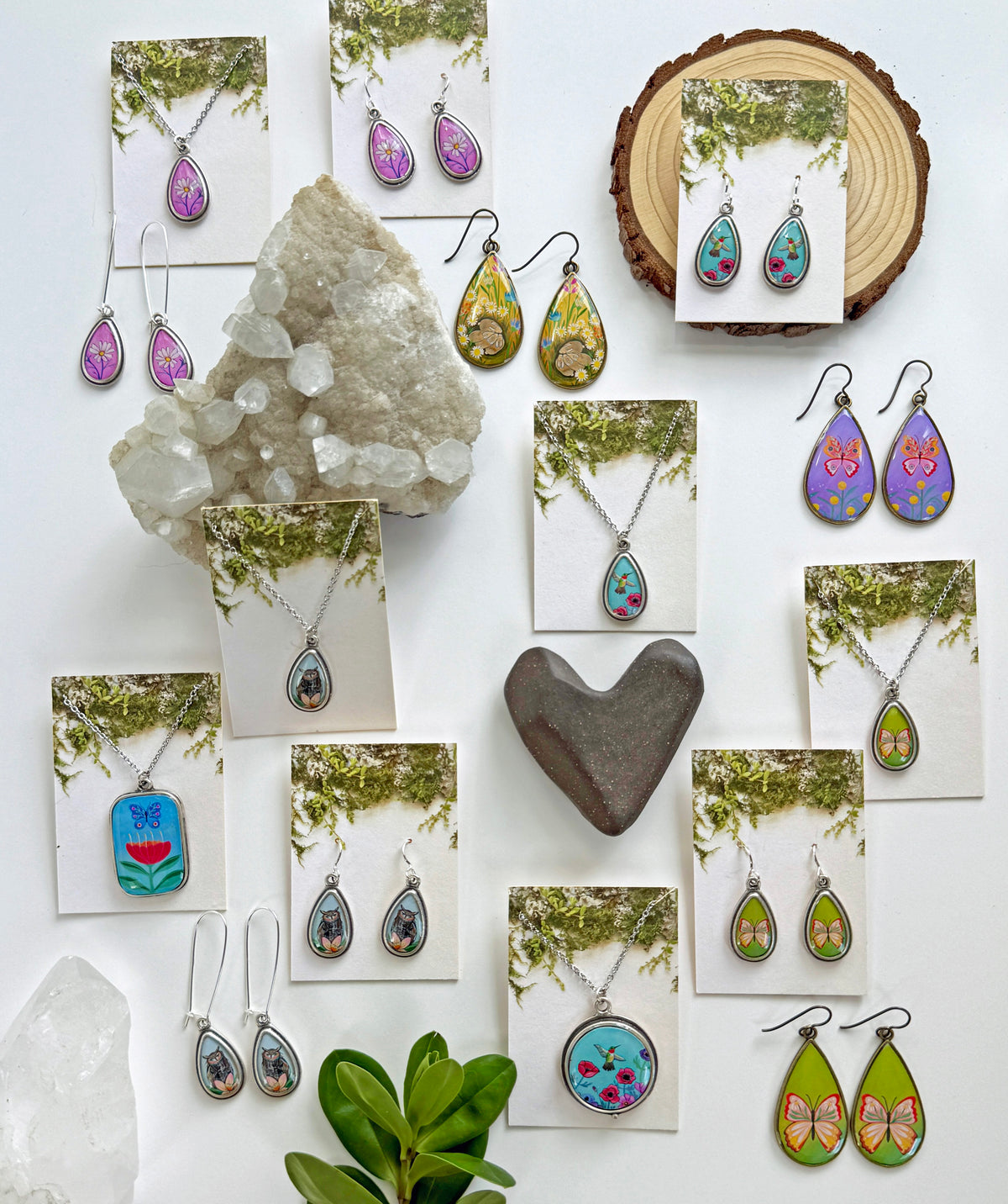 Purple Butterfly Teardrop Earrings