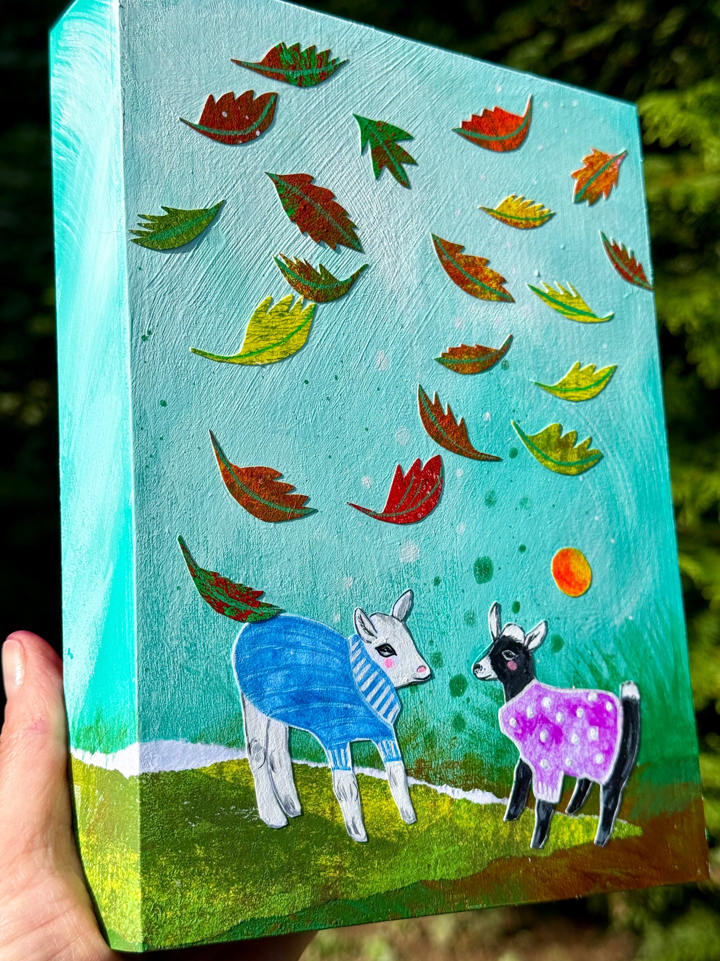 Everyone Loves Sweater Weather- 6x8 Original Mixed Media Painting
