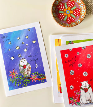 Holiday Card Set of 12:  Christmas Carols