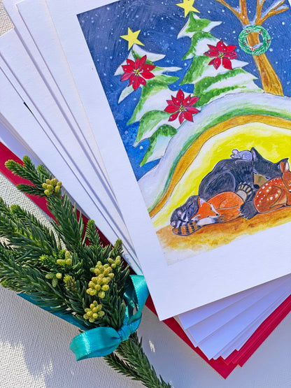 Holiday Card Set 6 or 12 Cards: Never Cold with You