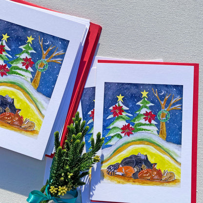 Holiday Card Set 6 or 12 Cards: Never Cold with You