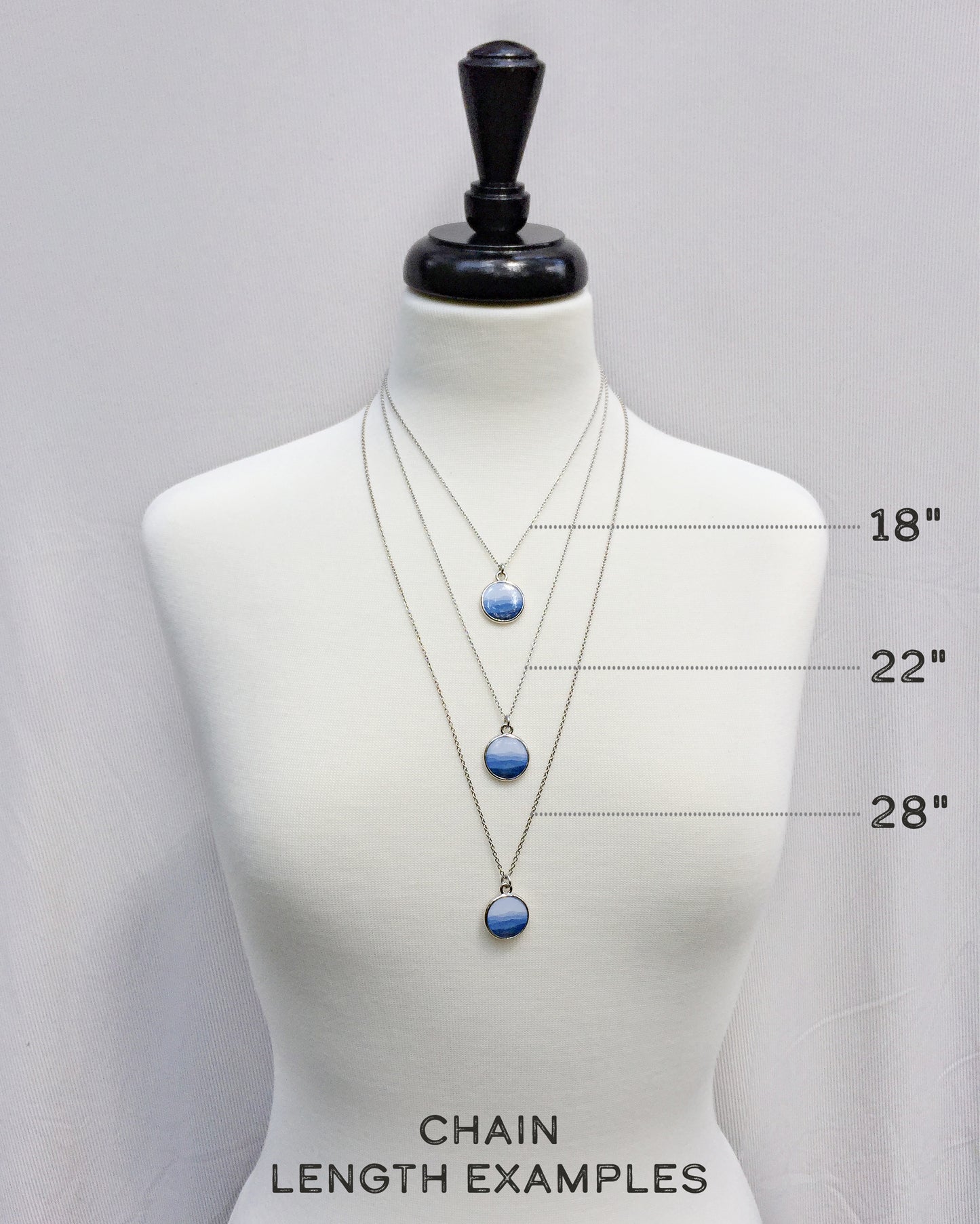 Blue Hummingbird Round Silver Necklace