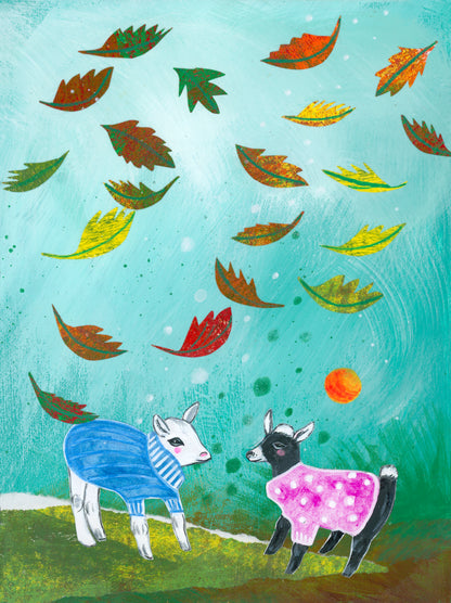 Everyone Loves Sweater Weather- 6x8 Original Mixed Media Painting