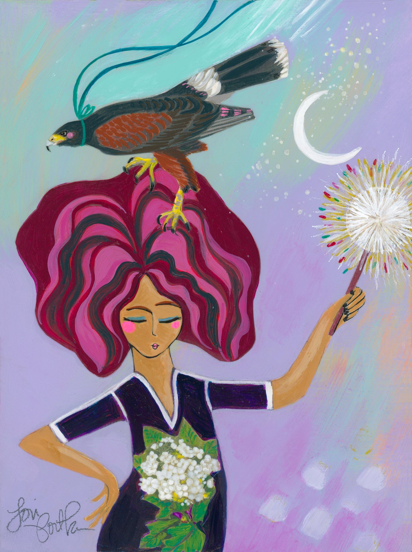 She Knows her Power- 6x8 Mixed Media Original Painting