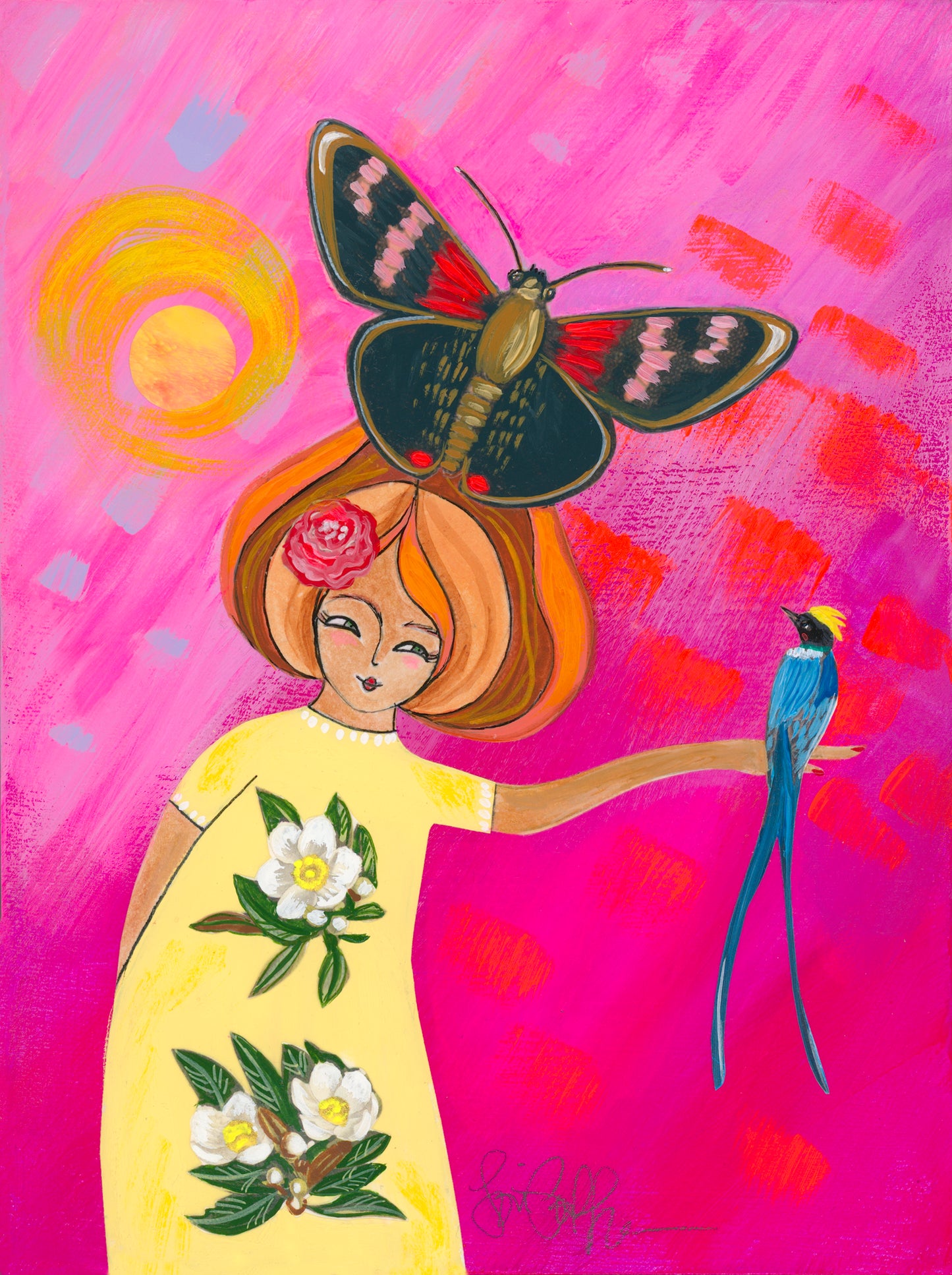 She Seeks Beauty and Truth- 6x8 Mixed Media Original Painting