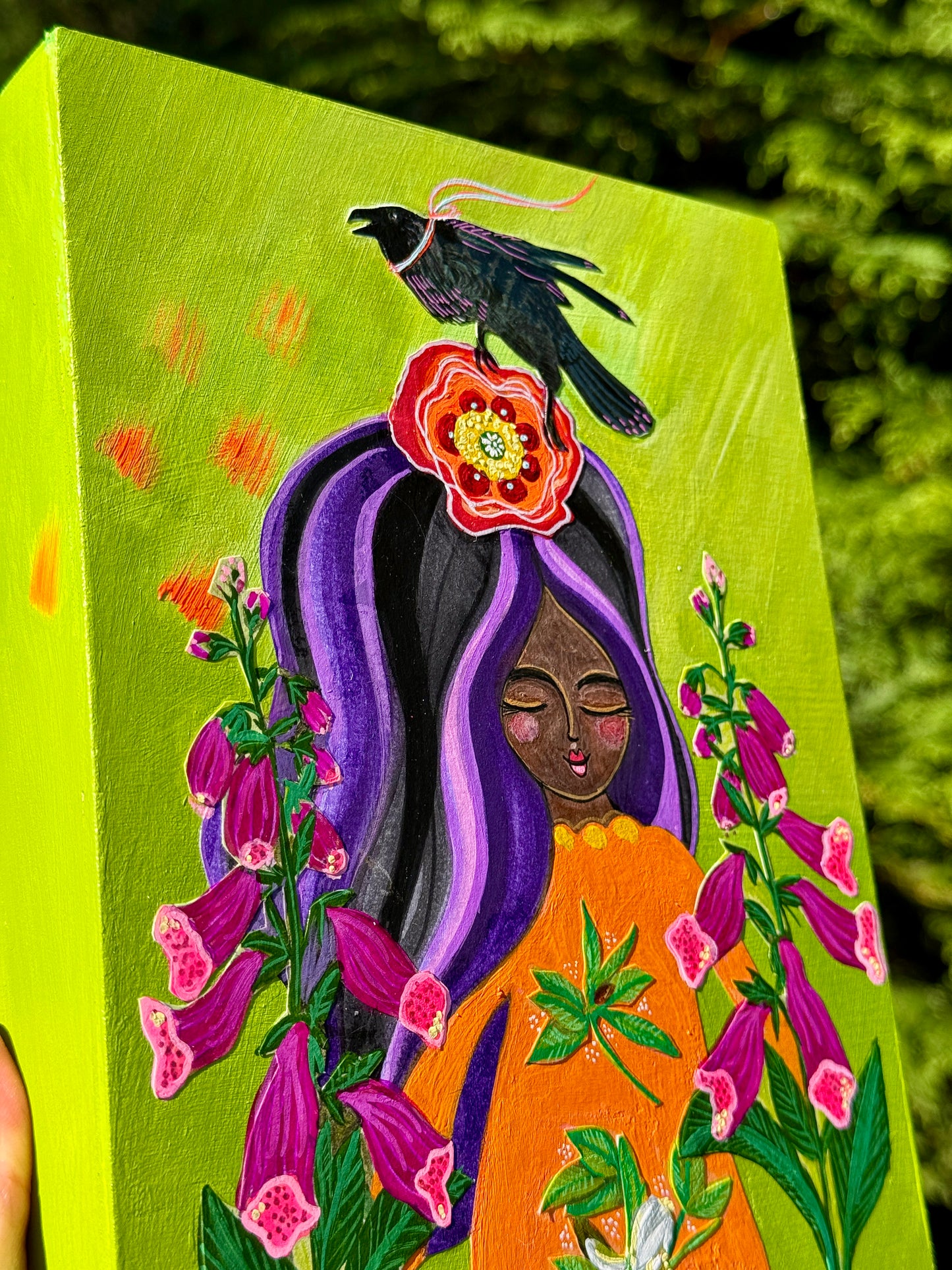 She Stands Proud : 6x8 Original Mixed Media Painting