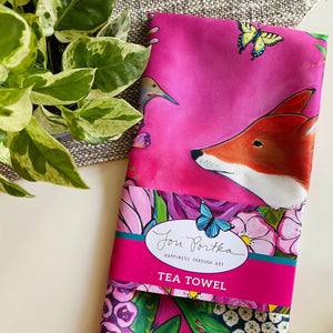 Tea Towel - Fox and Bird