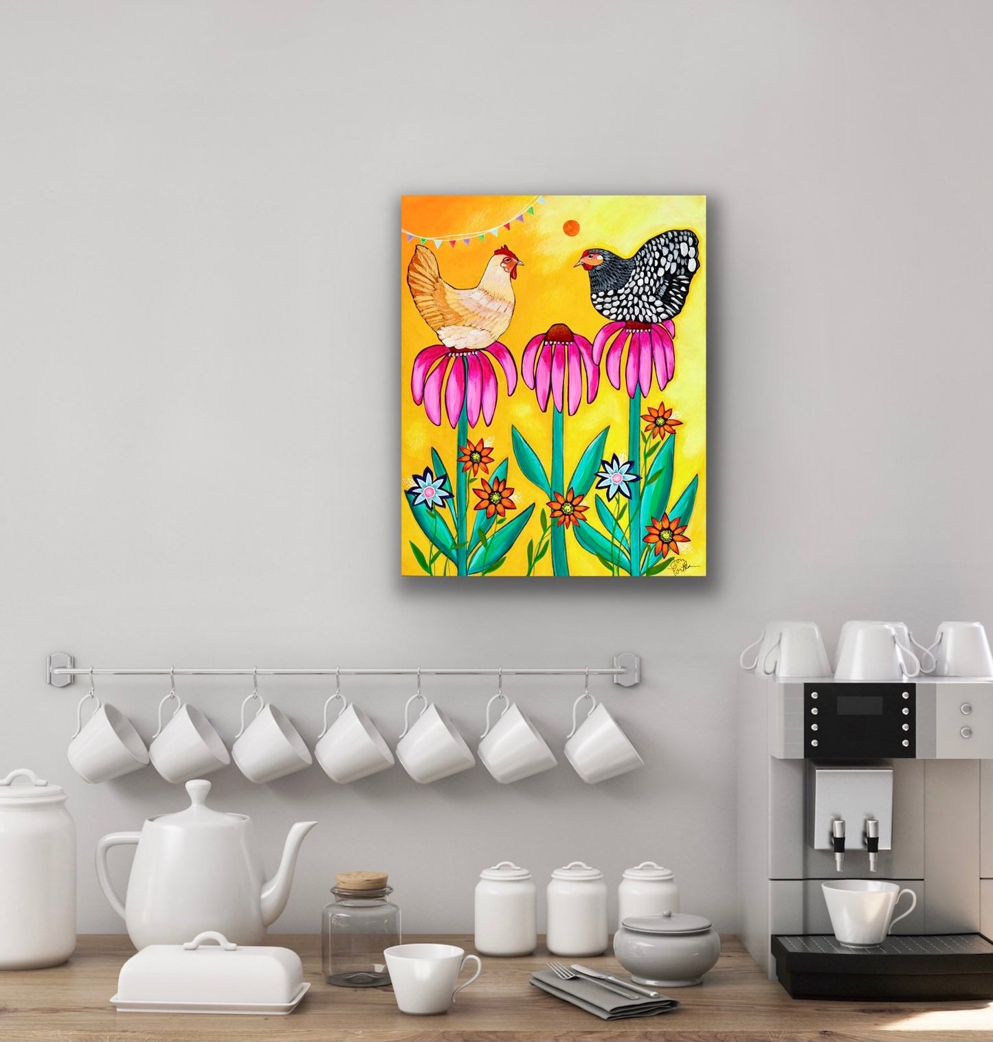 Coneflower Chickens (11x14)