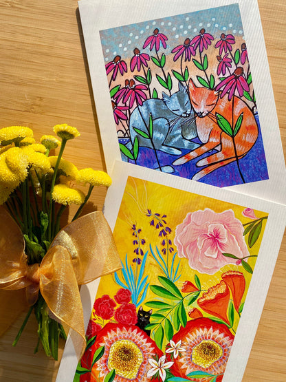 Cats and Blooms Card Set
