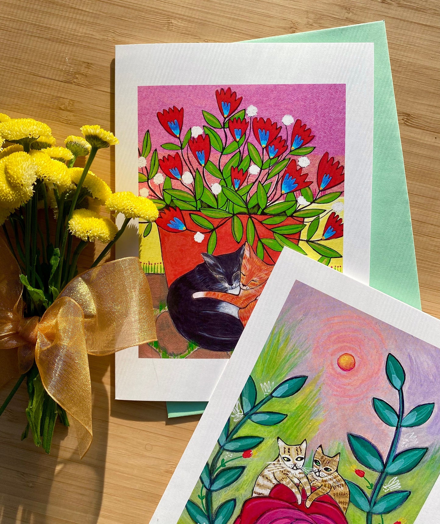 Cats and Blooms Card Set