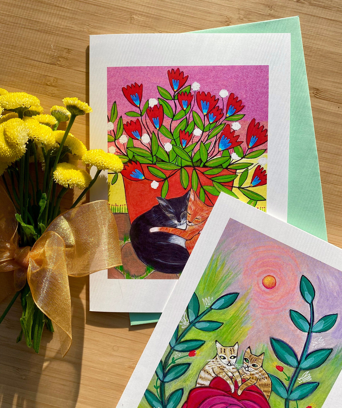 Cats and Blooms Card Set