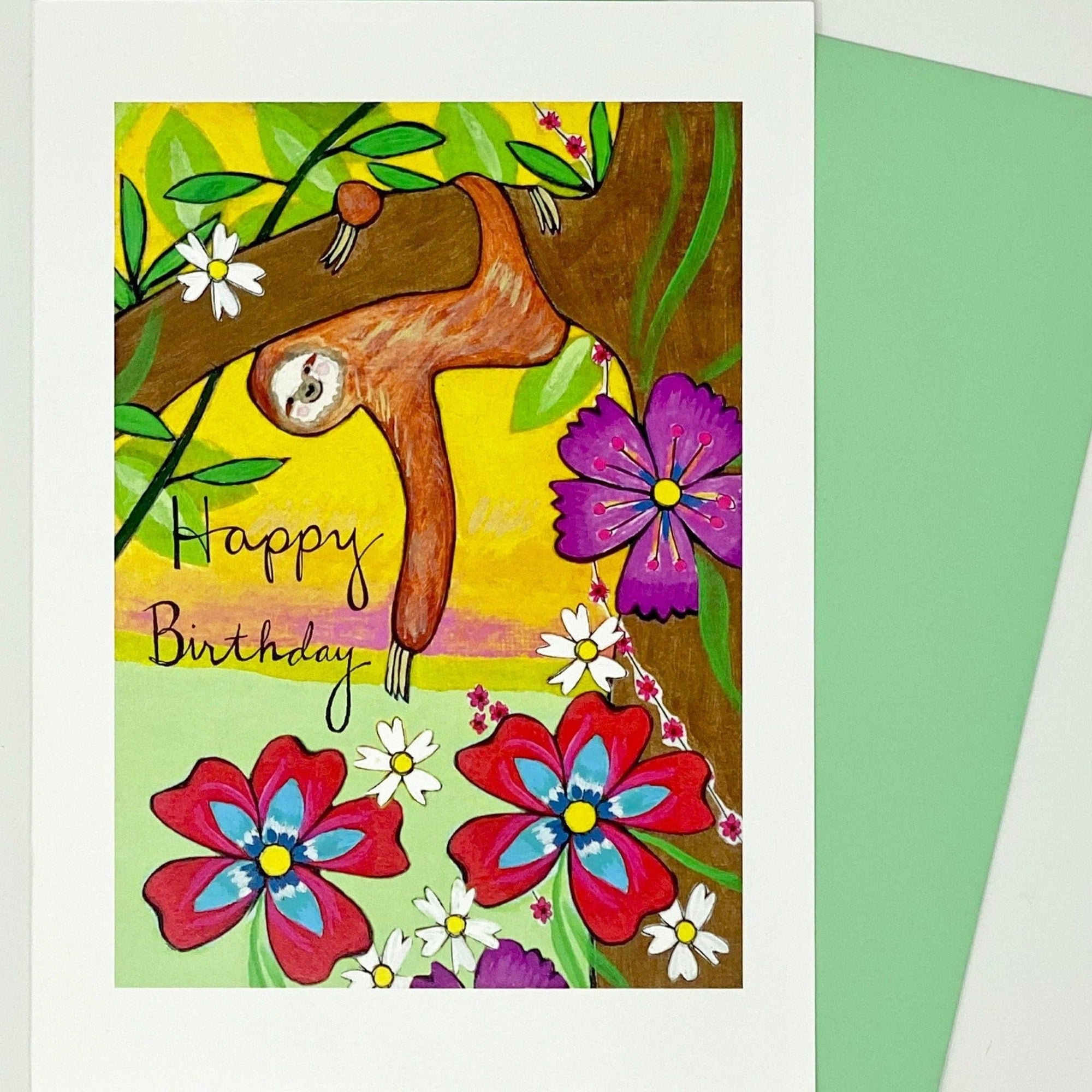 Birthday Card - Happy Birthday Sloth