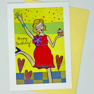 Birthday Card - Happy Birthday Cupcake