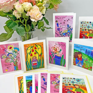 Thank You Card Set - 12-Whimsical Images